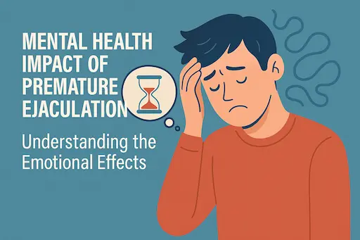 Illustration of a young man experiencing emotional distress related to premature ejaculation