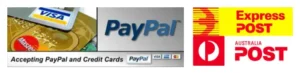Secure checkout with Paypal or credit card